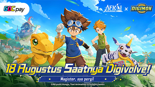 Crossover Impian! Taichi, Yamato, Agumon, dan Gabumon 
