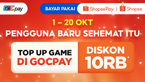 Pengguna Baru ShopeePay Bisa Top Up Game Lebih Murah 10RB di GOCpay